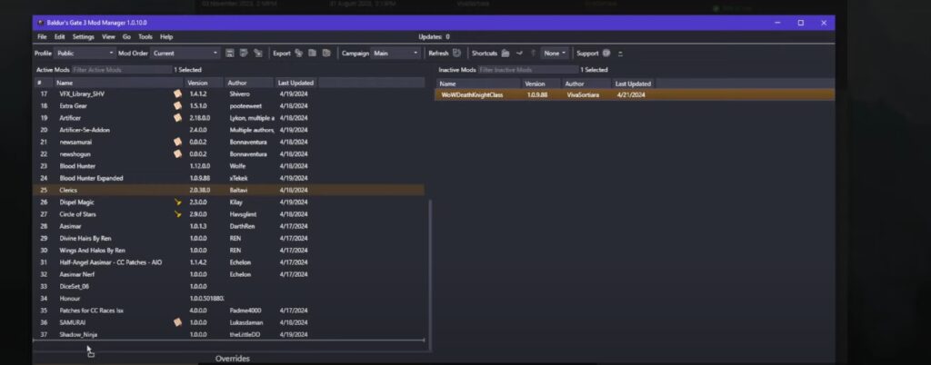 BG3 Mod Manager WowDeathKnioghtClass