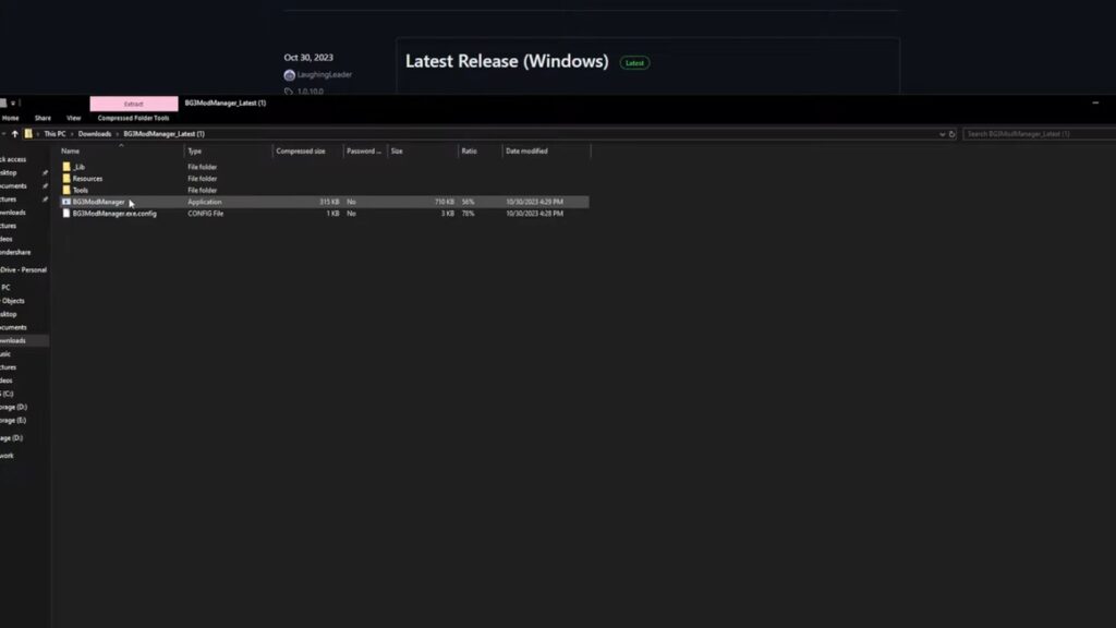 BG3 Mod Manager file and run